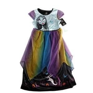The Nightmare Before Christmas Dress Girls Medium Kids Long Sally Halloween NWT